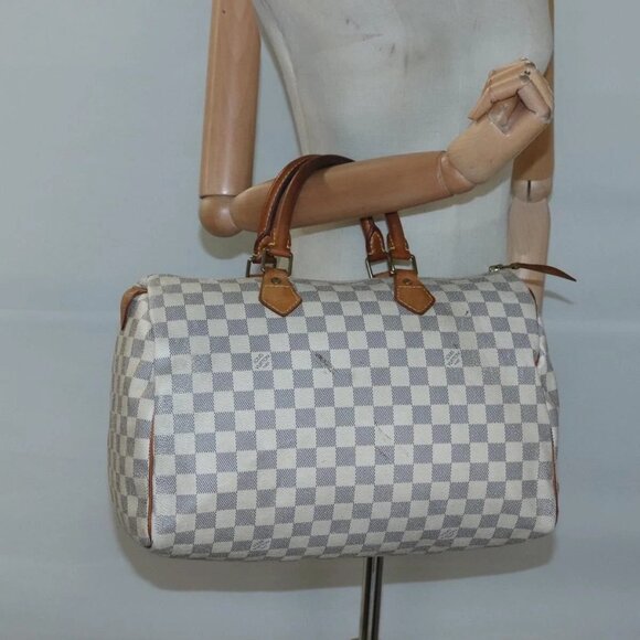LOUIS VUITTON Damier Azur Speedy 35 Hand Bag - Picture 1 of 15
